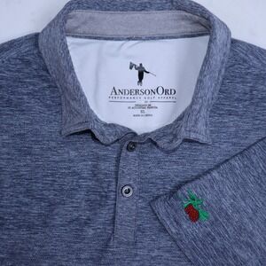 AndersonOrd Mens XL Blue Space Dye Golf Polo Raspberry Falls Golf & Hunt Club VA